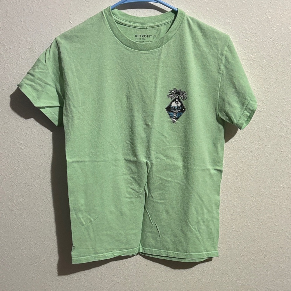 Retrofit Mint Green Tropical Skull Tee